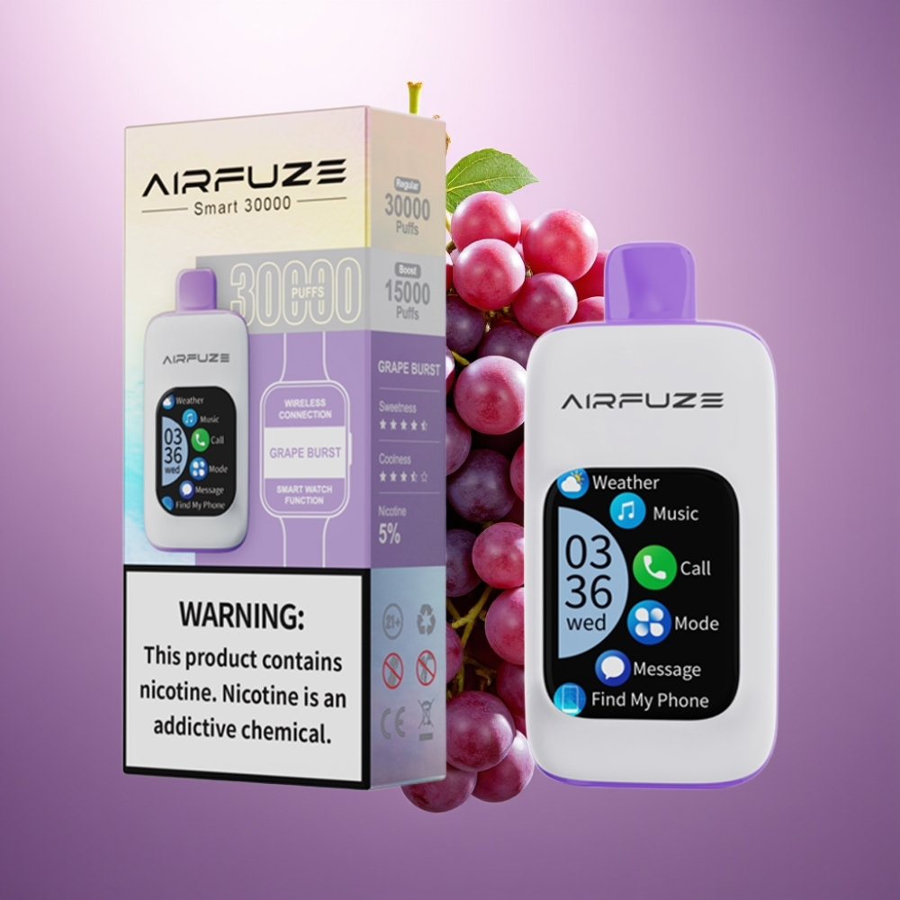 AirFuze Smart 30000 Puffs Disposable Pod Vīnogu Sprādziens, 5%, 900mAh