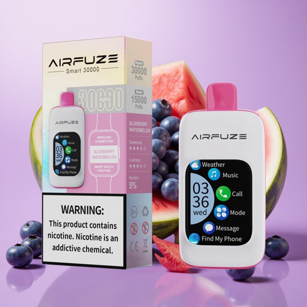 AirFuze Smart 30000 Puffs Disposable Pod Zemenes Arbūzs, 5%, 900mAh, Type-C