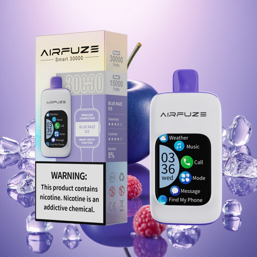 AirFuze Smart 30000 Puffs Disposable Pod Zilā Aveņu Ledus, 5%, 900mAh, Type-C