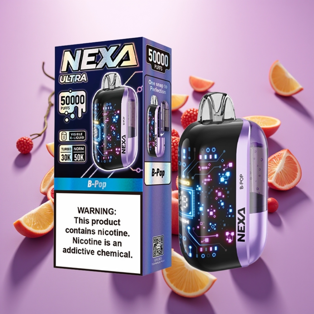 NEXA Ultra 50K Disposable Vape B-Pop, 20ml, 5%, 0.9ohm
