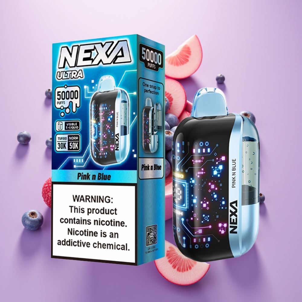 NEXA Ultra 50K Disposable Vape Rozā un Zila 20ml 5% 50000 Puffs