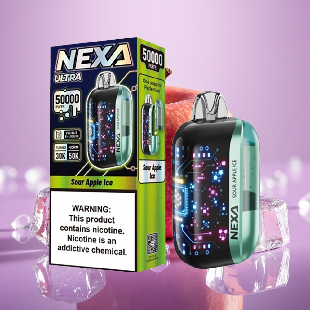 NEXA Ultra 50K Disposable Vape Skābo Ābolu Ledus, 20ml, 5%, 50000 Puffs