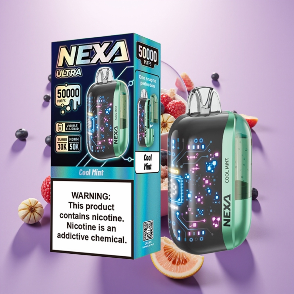 NEXA Ultra 50K Disposable Vape Vēsā Mētra, 20ml, 5% nikotīna, 50000 piepūšanas