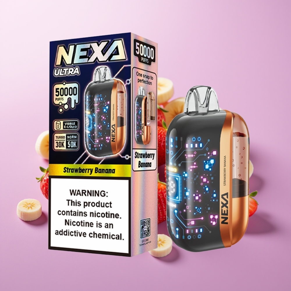 NEXA Ultra 50K Disposable Vape Zemeņu Banāns 20ml/5%/800mAh