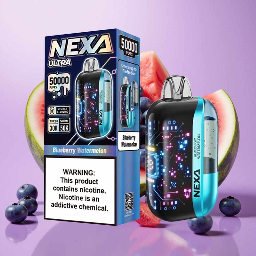 NEXA Ultra 50K Disposable Vape Zemenes Arbūzs, 20ml, 5% Nikotīns, 50000 Puffi