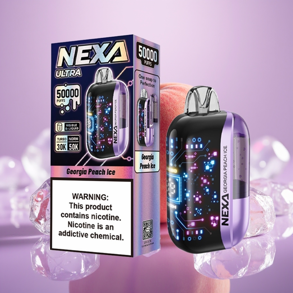 NEXA Ultra 50K Izmetamais Veips Džordžijas Persiku Ledus, 20ml, 5% nikotīna
