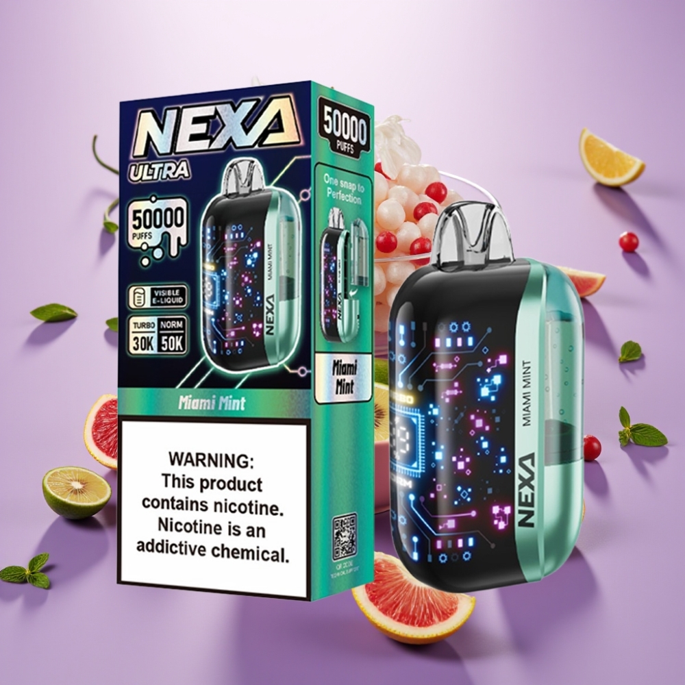 NEXA Ultra 50K Izmetamais Veips Maiami Mētra, 20ml, 5% nikotīna