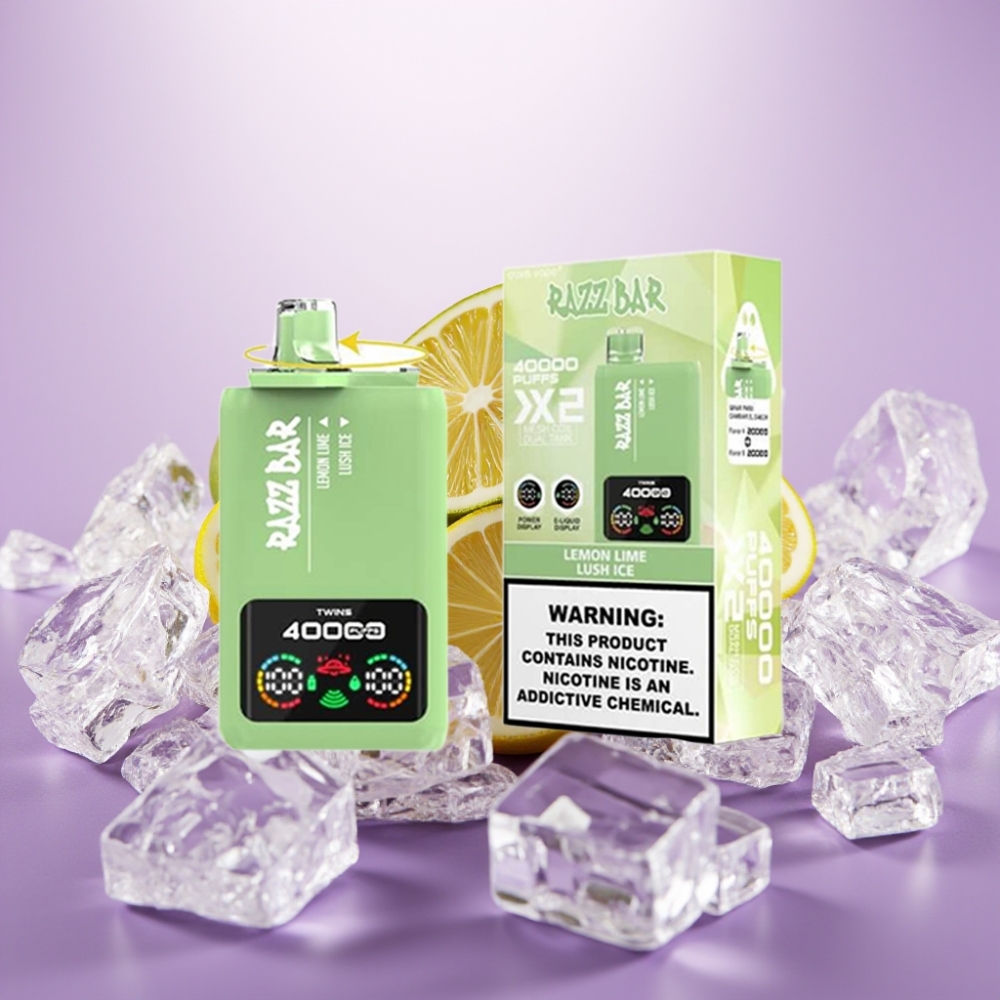 Razz Bar 40000 Puffs Disposable Vape CITRONU LAIMES & LEDUS AUSS 1.0Ω×2, 650mAh, Type-C