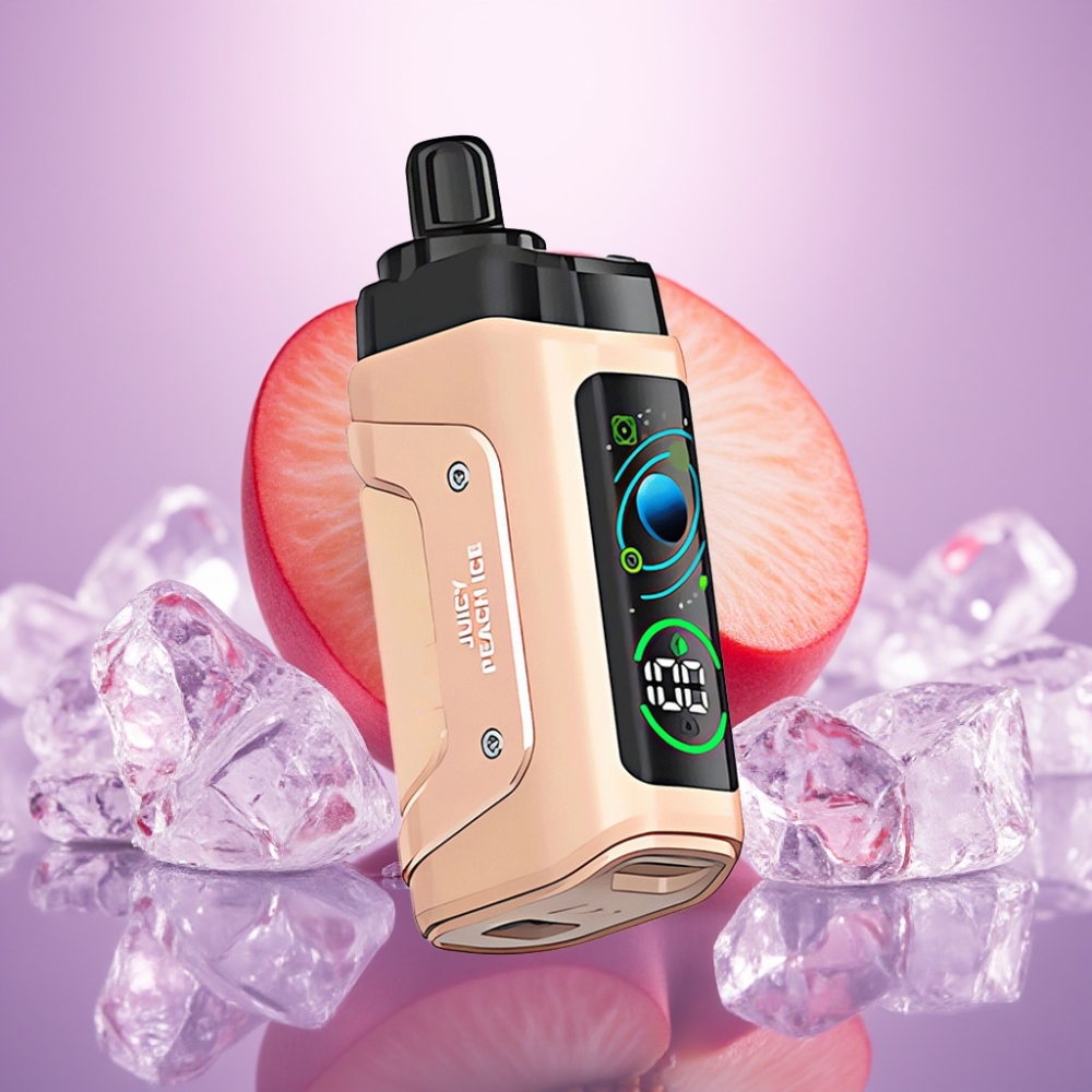 Razz Bar 45000 Puffs Disposable Vape Sulu Persiku Ledus, 1.0 Ohm, 20 mg/ml