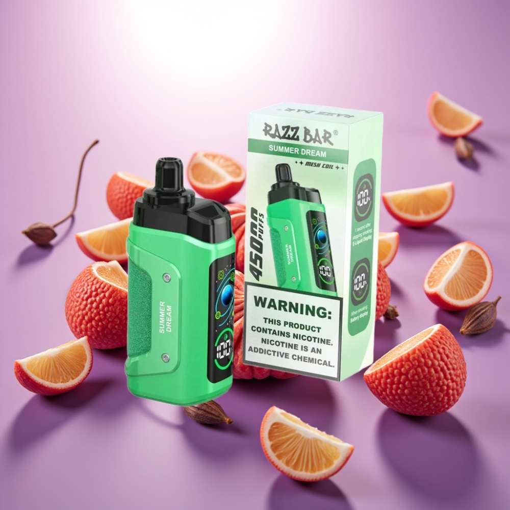 Razz Bar 45000 Puffs Disposable Vape Vasaras Sapnis, 1.0 Ohm, 650 mAh