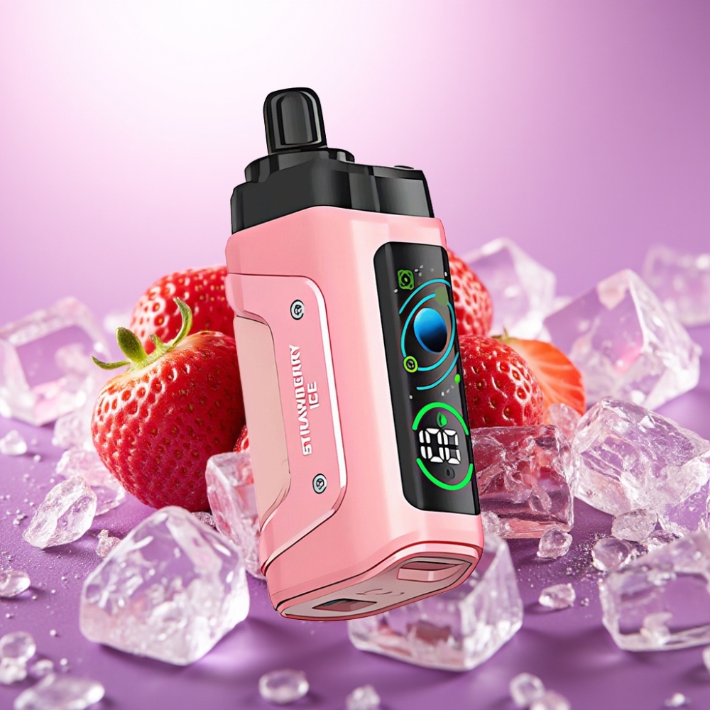 Razz Bar 45000 Puffs Disposable Vape Zemeņu Ledus, 45000 Puffs, 20 mg/ml