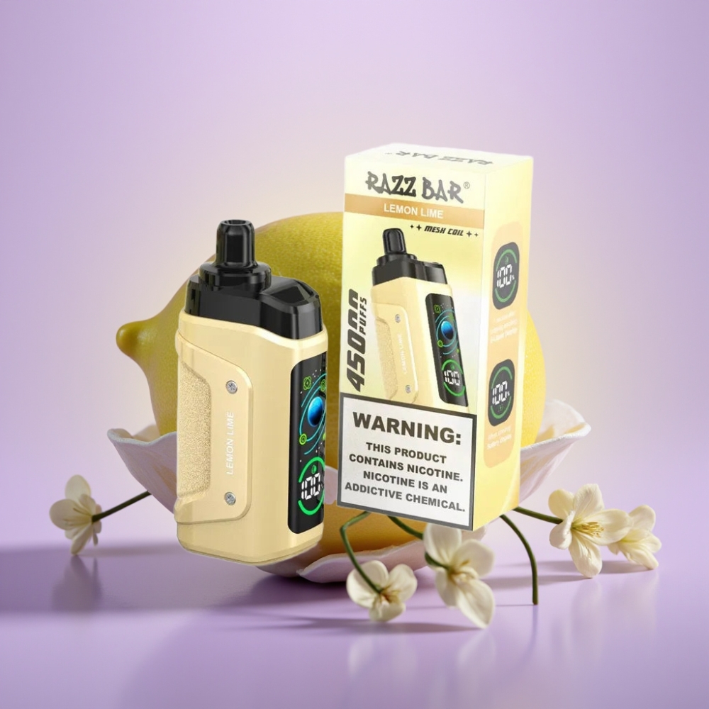 Razz Bar 45000 Puffs Izmetamais Veips Citrons/Laimes, 1.0 Ohm, 650 mAh, 20 mg/ml
