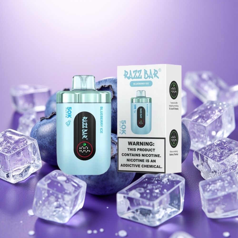 Razz Bar 50K Puffs Dispozablais Veips (Zemenes Ledus) – 50000 Puffi, 650mAh, Type-C