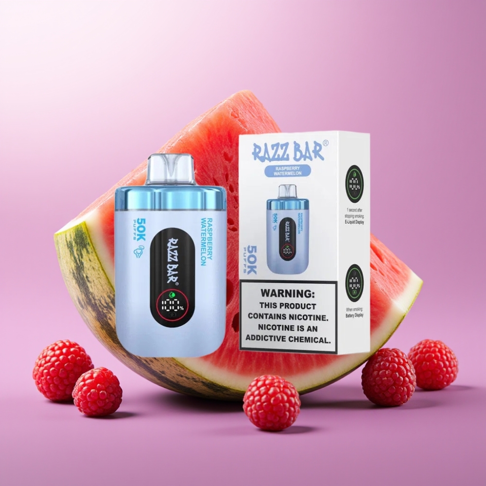 Razz Bar 50K Puffs Izmetamais Veips Avenu Arbūzs, 50000 Puffi, 2% Nikotīna