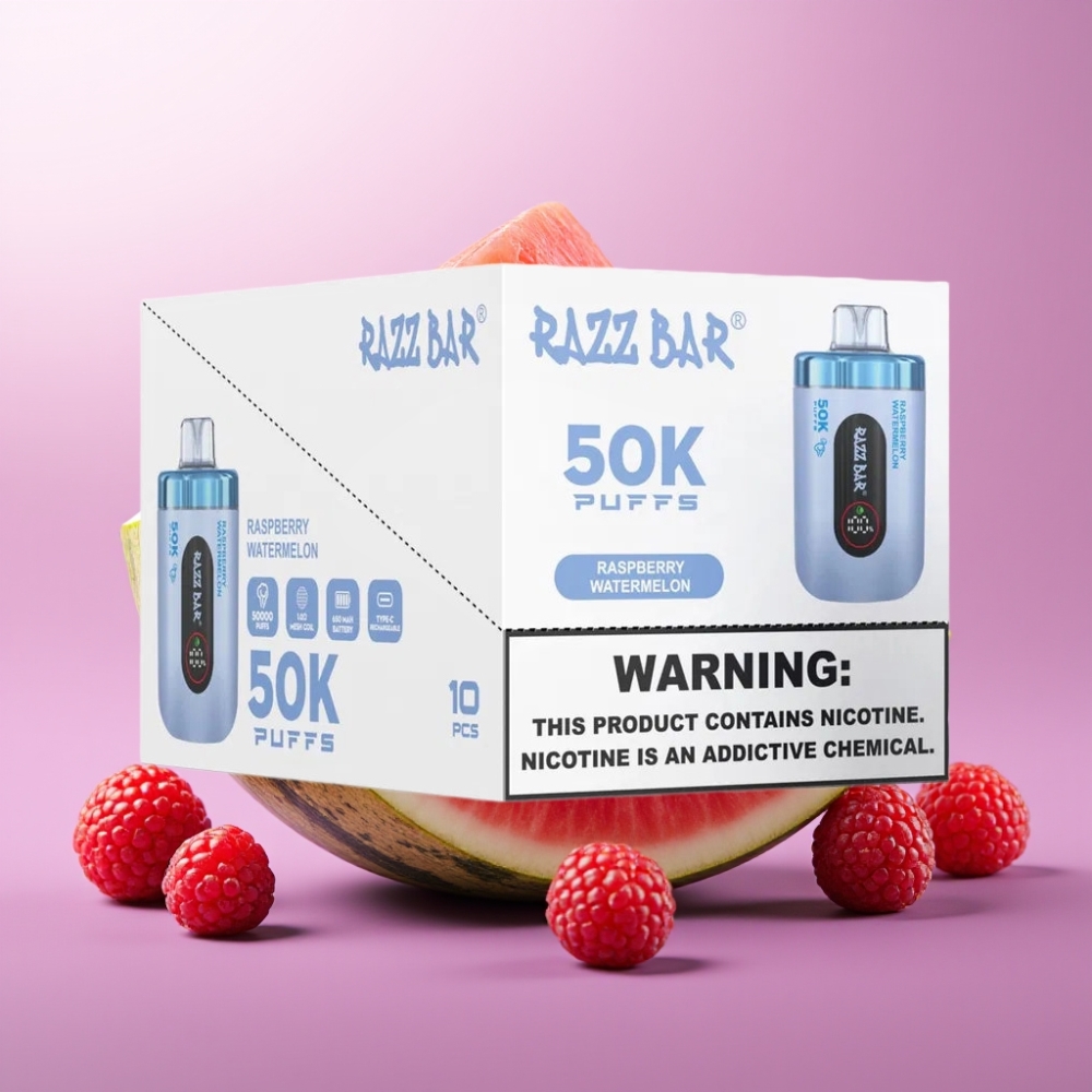 Razz Bar 50K Puffs Izmetamais Veips Avenu Arbūzs, 50000 Puffi, 2% Nikotīna