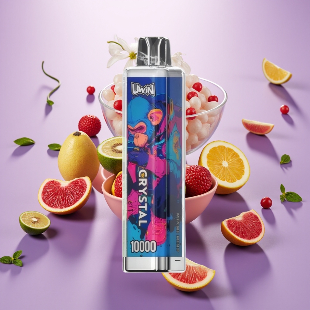 UWIN Crystal 10000 Puffs Disposable Vape Maiami Mētra, 18ml, 650mAh, Type-C
