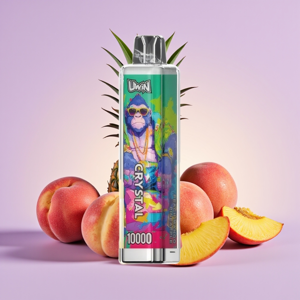 UWIN Crystal 10000 Puffs Disposable Vape Persiku Mango Ananāsu, 18ml, 5%