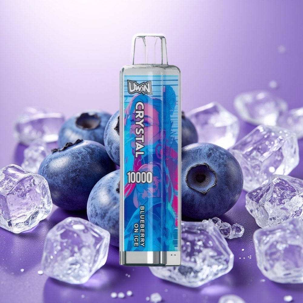 UWIN Crystal 10000 Puffs Disposable Vape Zemenes Ledus 0%/2%/3%/5%, 18ml, RGB