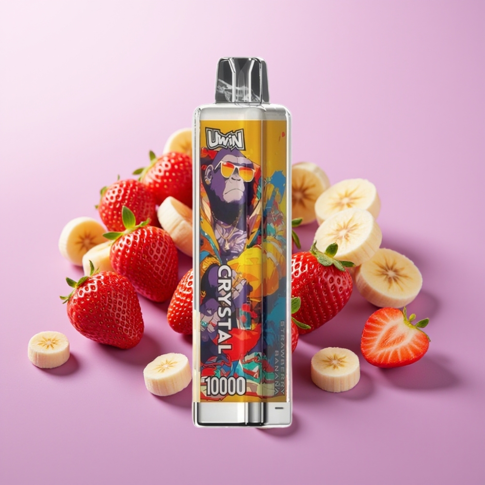 UWIN Crystal 10000 Puffs Zemeņu Banānu aromāts, 18ml, 650mAh, Type-C