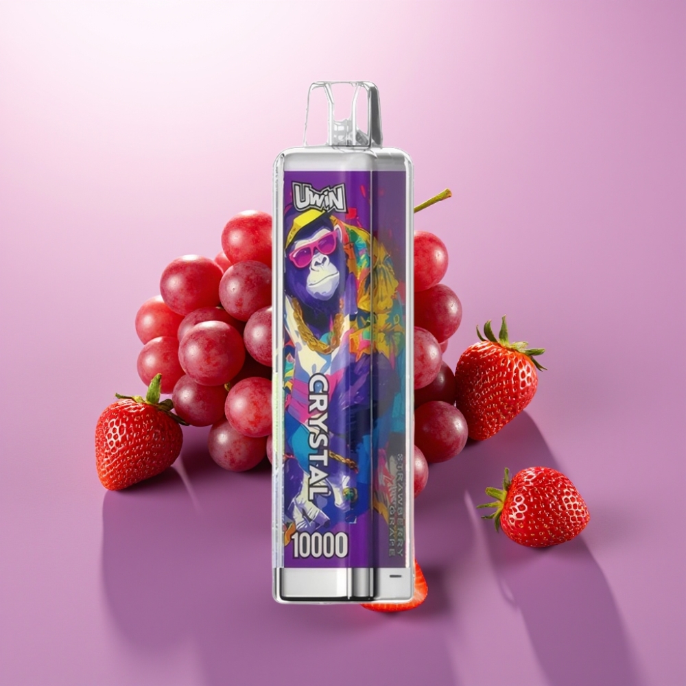 UWIN Crystal 10000 Puffs Zemeņu Vīnogu, 18ml, 650mAh, RGB