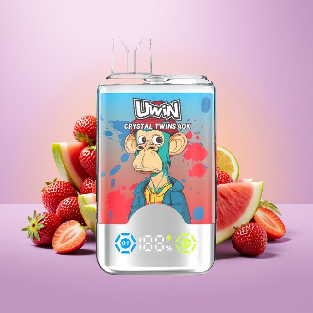 UWIN Crystal Twins 40000 Puffs Dispozabla e-smķēķis Zemeņu Arbūzs Citrons Laims, 32ml, 850mAh