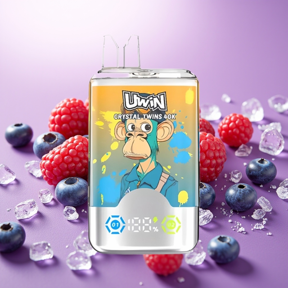 UWIN Crystal Twins 40000 Puffs Zilene Aveņu Ķiršu Ledus, 32ml, 850mAh