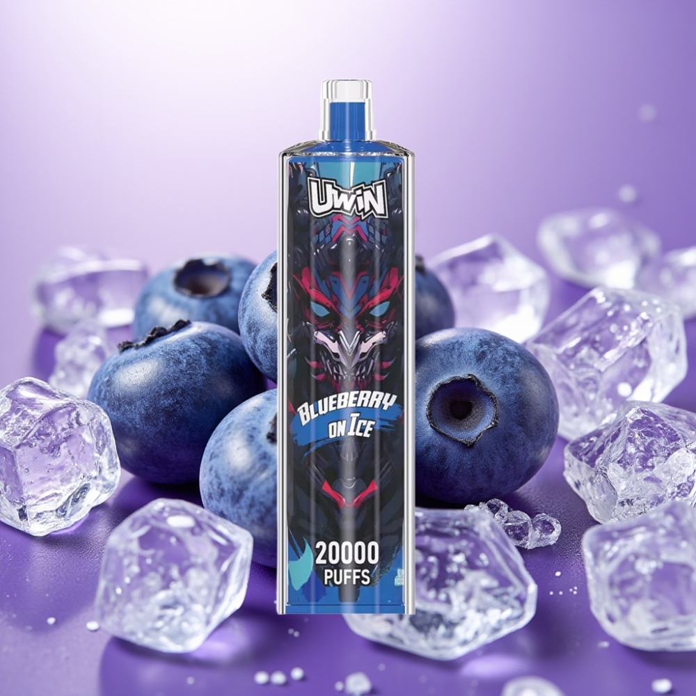 Uwin Shisha Hookah Crystal 20000 Puffs (Zemeneņu Ledus, 0%-5%, 22ml, Type-C)