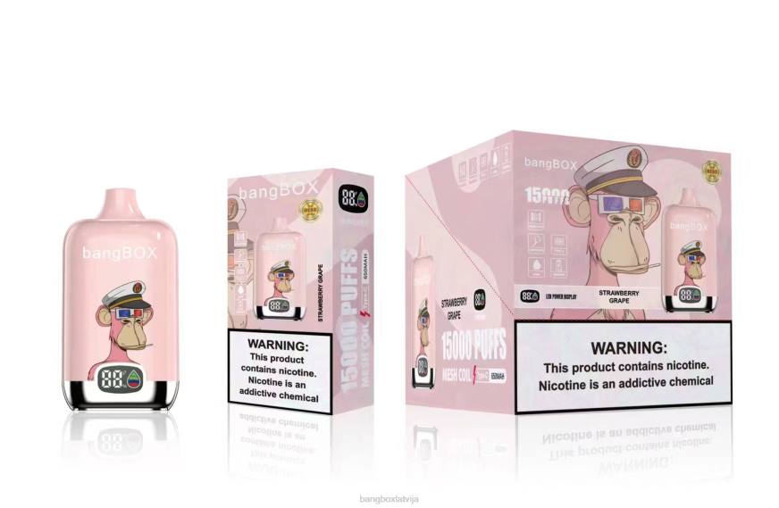 Bang Box Vape - Bang Box 15000 uzpūtienu L20244 zemeņu vīnogas