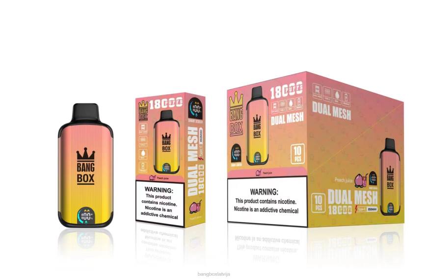 Bang Box Vape Cena - Bang Box 18000 uzpūtienu L20291 persiku sula