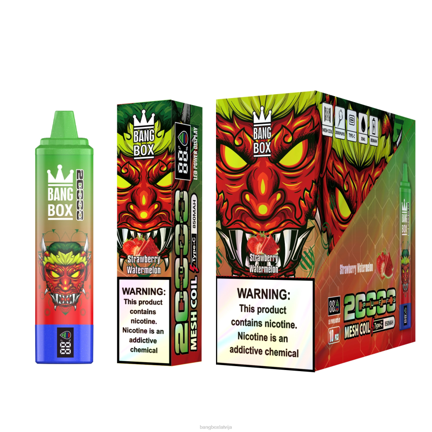 Bang Box Vape - Bang Box 20000 uzpūtienu viedais ekrāns L20252 zemeņu arbūzs