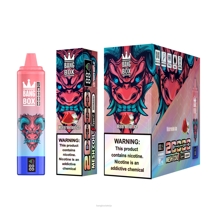 Bang Box Vape - Bang Box 20000 uzpūtienu viedais ekrāns L20256 arbūzu ledus