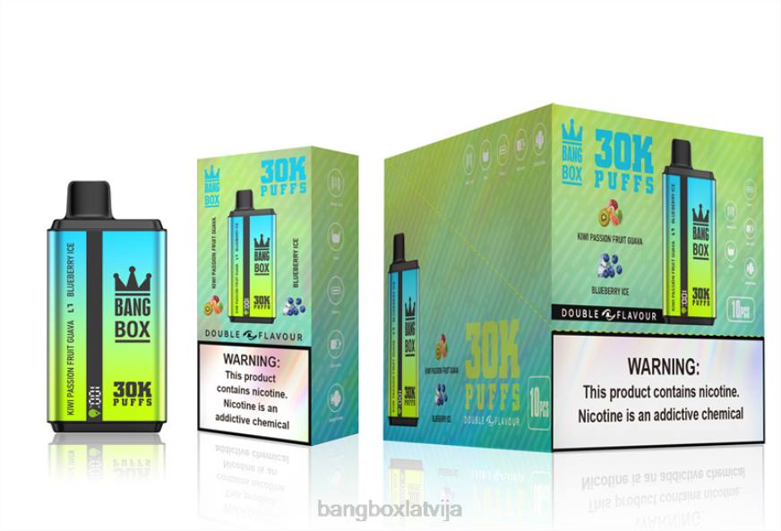 Bang Box Latvija - Bang Box 30 000 uzpūtienu dubultās garšas L20265 kivi marakujas gvajaves un melleņu ledus