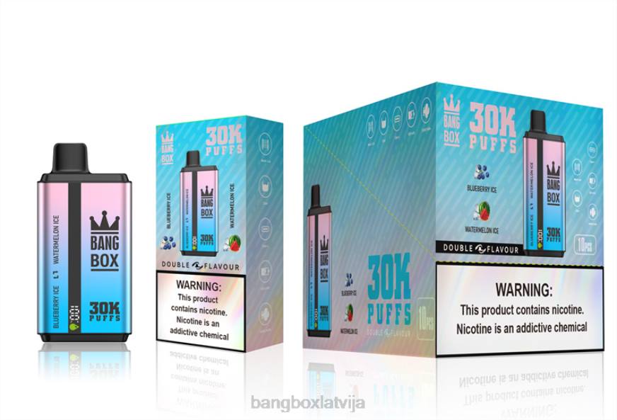 Bang Box Latvija - Bang Box 30 000 uzpūtienu dubultās garšas L20269 melleņu un arbūzu ledus