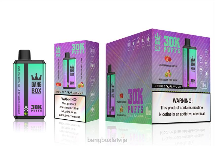 Bang Box Riga - Bang Box 30 000 uzpūtienu dubultās garšas L20270 zemeņu arbūzs un kivi marakujas gvajava