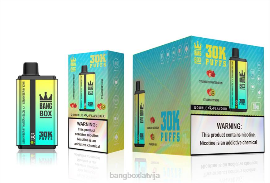 Bang Box Vape - Bang Box 30 000 uzpūtienu dubultās garšas L20264 zemeņu arbūzs un zemeņu kivi