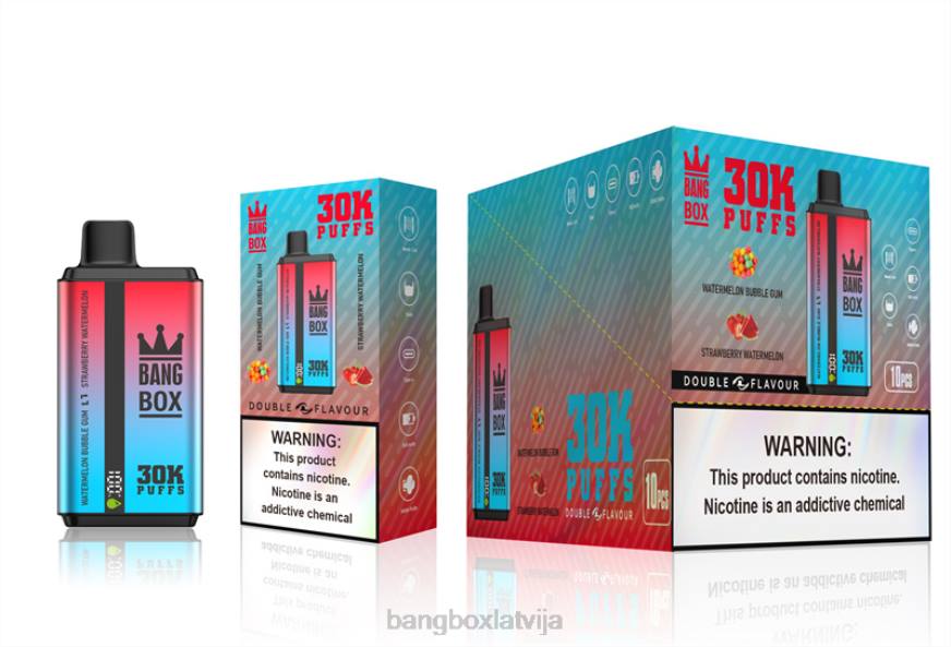 Bang Box Vape - Bang Box 30 000 uzpūtienu dubultās garšas L20268 arbūzu gumija un zemeņu arbūzs