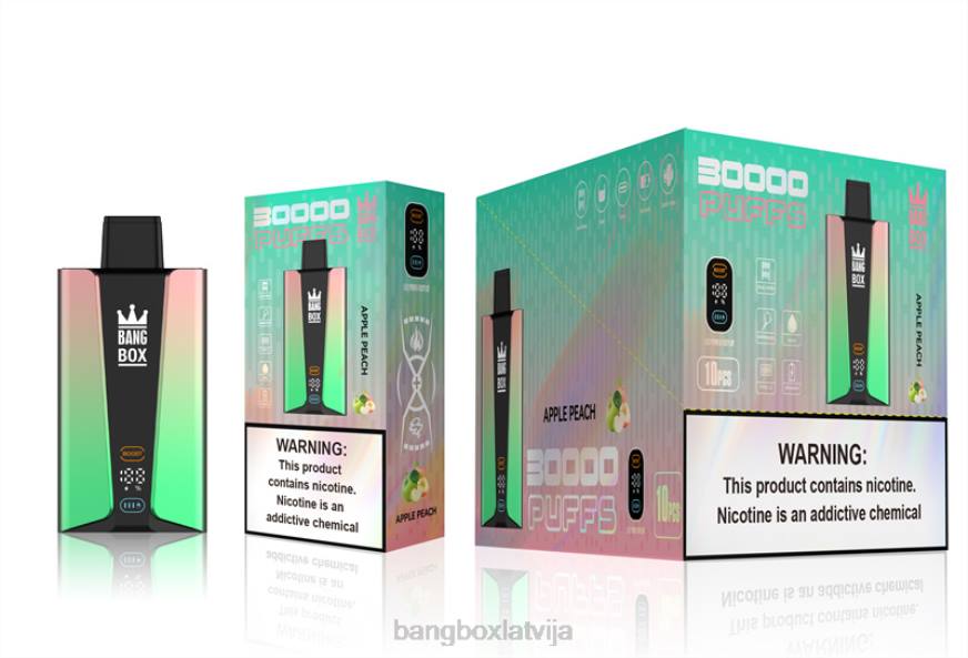 Bang Box Vape Cena - Bang Box 30 000 uzpūtienu viedais ekrāns L20283 ābolu persiks