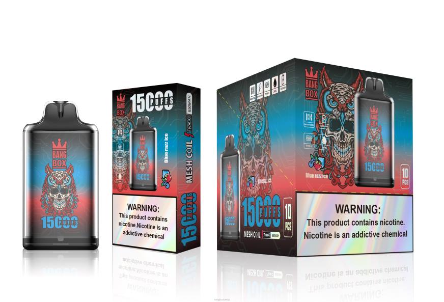 Bang Box Vape - Bang Box s1-15000 uzpūtienu L202108 zils razz ledus