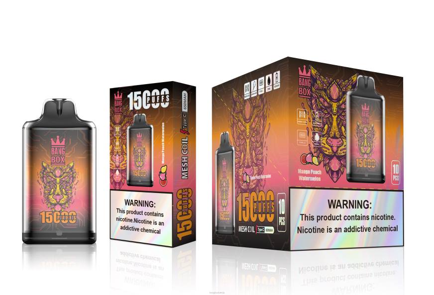 Bang Box Vape Cena - Bang Box s1-15000 uzpūtienu L202107 mango persiku arbūzs