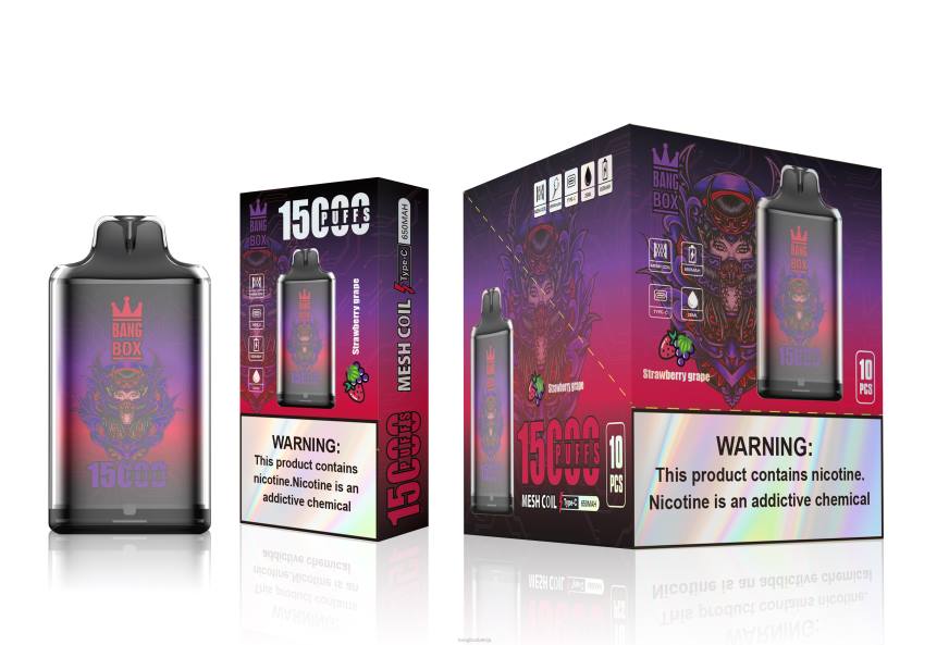Bang Box Vape Cena - Bang Box s1-15000 uzpūtienu L202111 zemeņu vīnogas