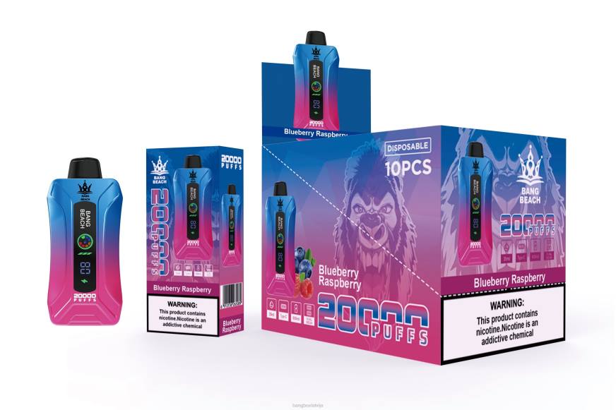 Bang Beach Vape - Bang Beach 20 000 uzpūtienu viedā ekrāna vape L20212 melleņu avenes