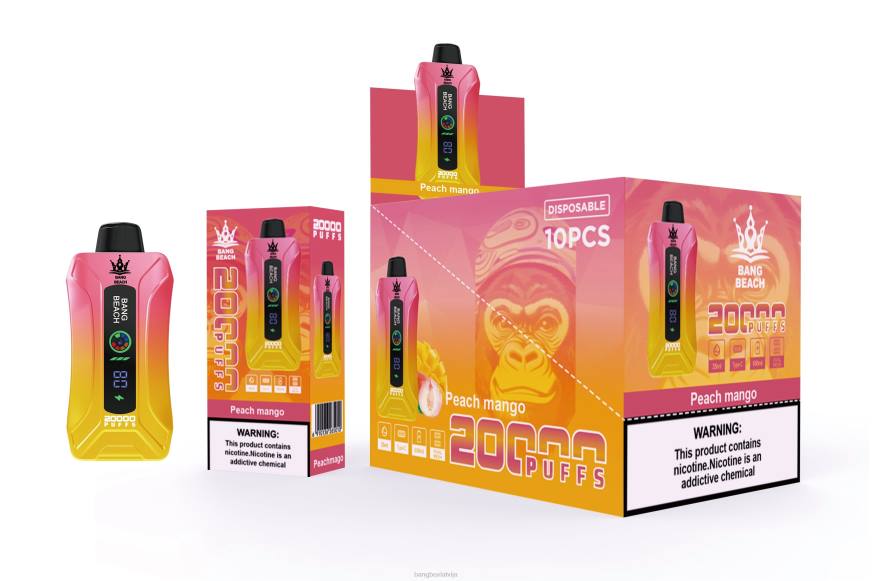 Bang Beach Vape - Bang Beach 20 000 uzpūtienu viedā ekrāna vape L2022 persiku mango