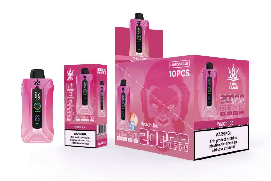 Bang Beach Vape - Bang Beach 20 000 uzpūtienu viedā ekrāna vape L2029 persiku ledus