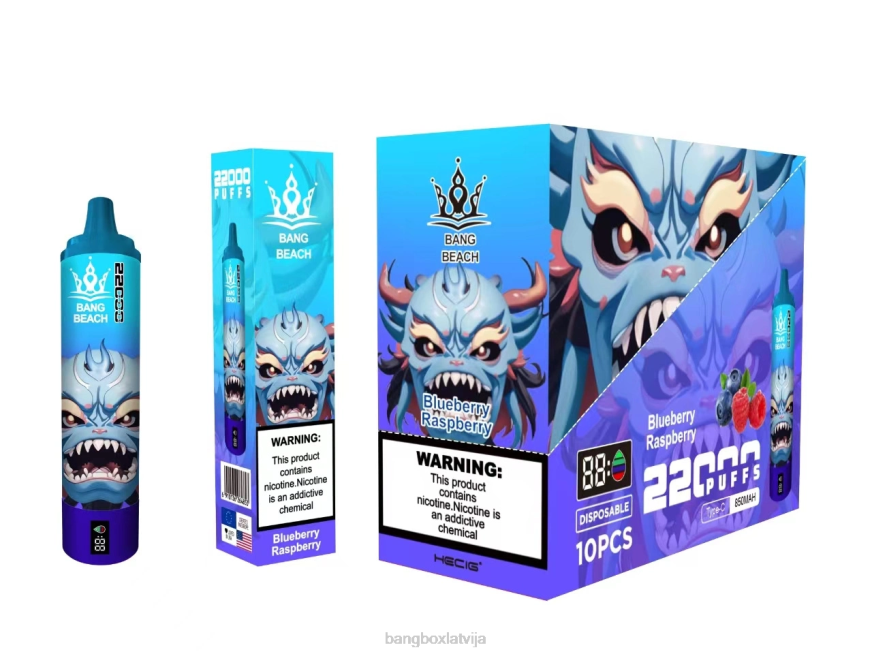 Bang Beach Vape - Bang Beach 22000 uzpūtienu viedais ekrāns L20214 melleņu avenes